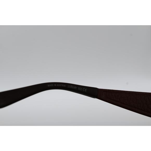 Silhouette 8128 Brown Leather Temple Sunglasses